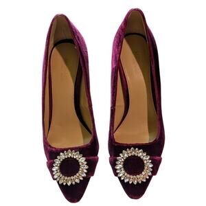 Michael Michael Kors "Viola" Suede w/Crystal Brooch Accent Pumps Sz 6 $160